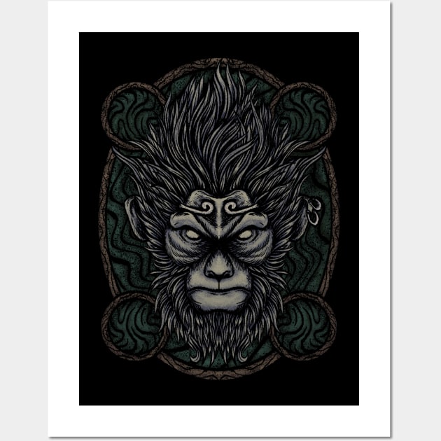 King Monkey back print Wall Art by Tuye Project